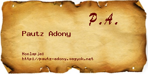 Pautz Adony névjegykártya
